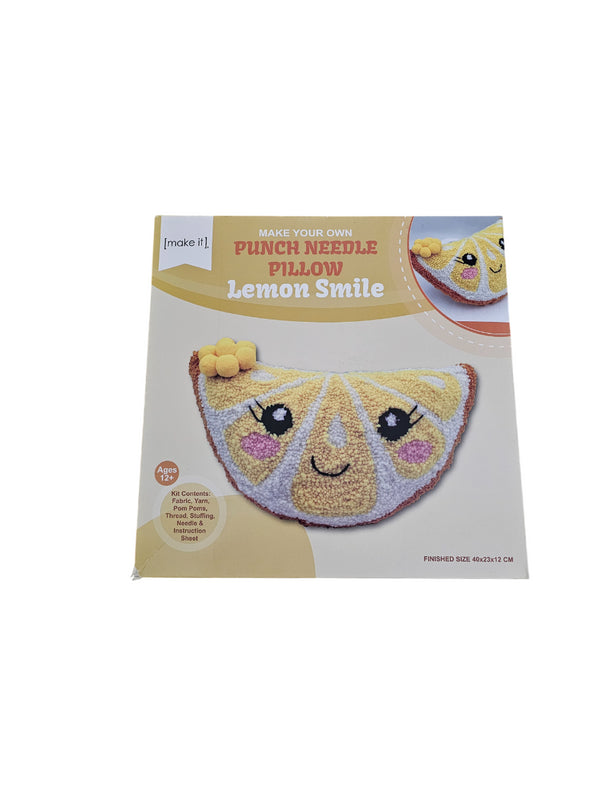 Make Your Own Punch Needle Pillow DIY Kit - Lemon Smile